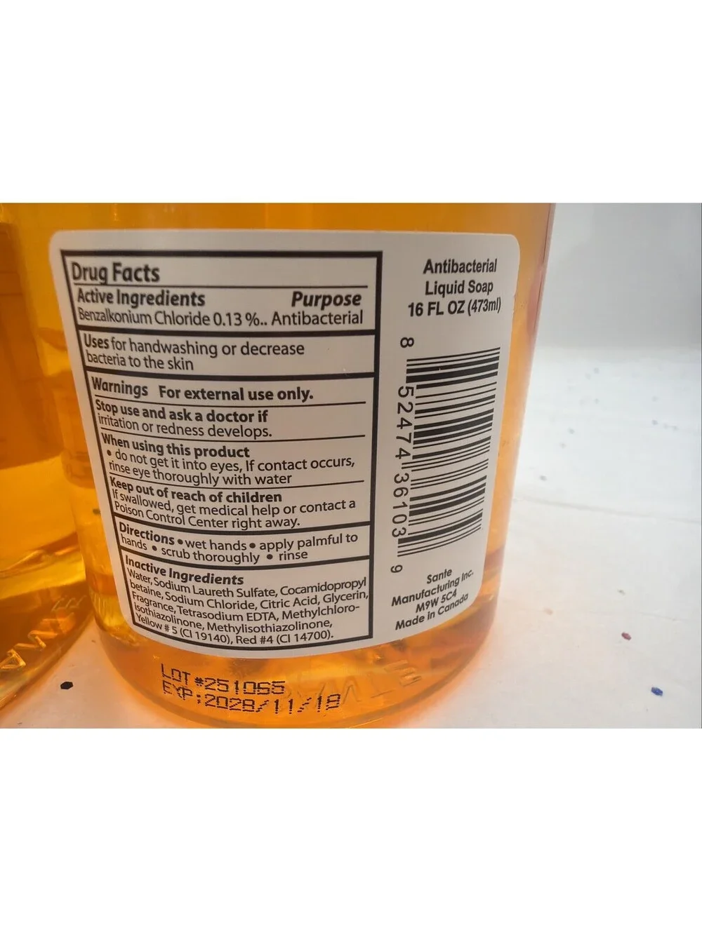 Spa Soap Original Gold Antibacterial Hand Soap 16 Fl Oz Set Of 2 Pump Bottles
